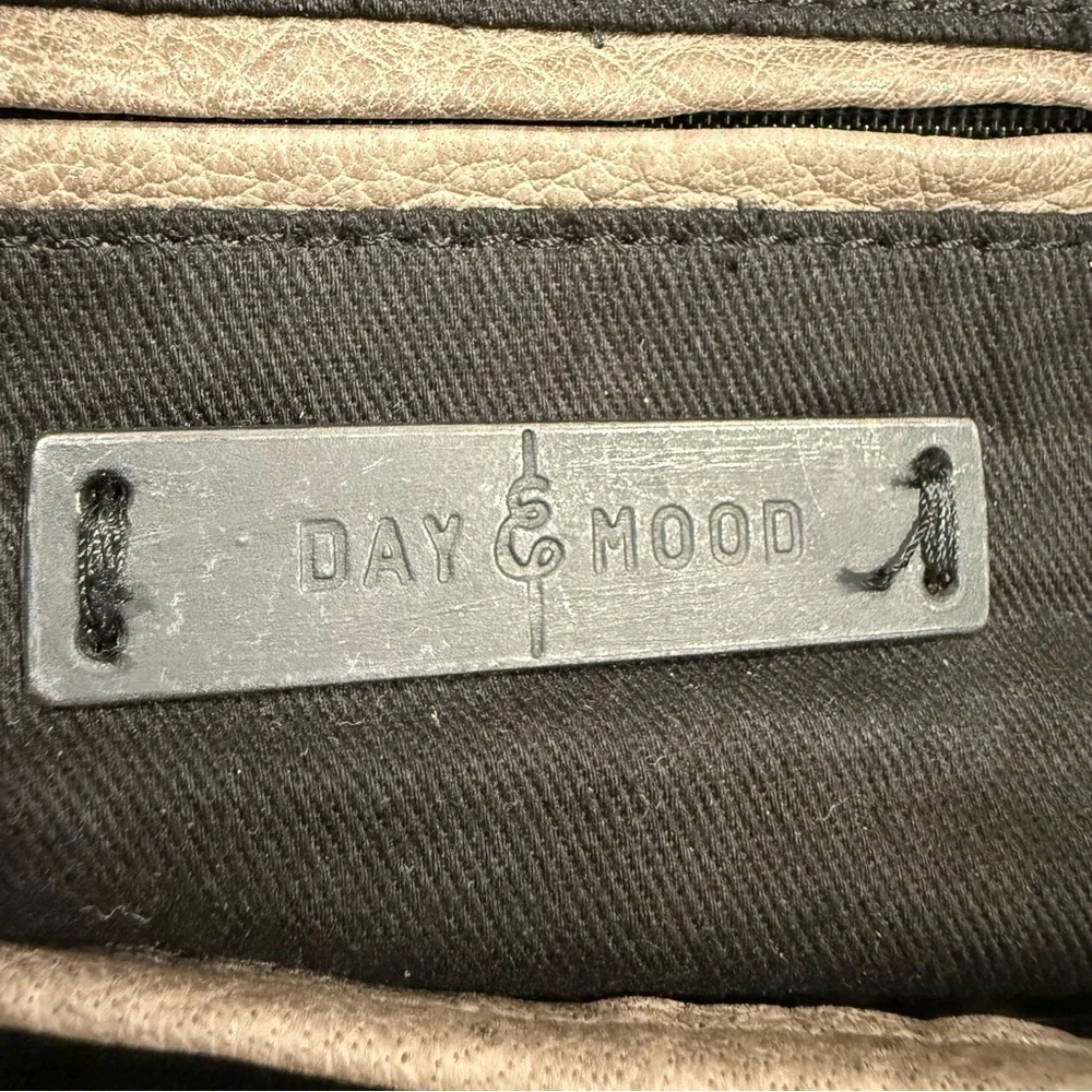 Anthropologie Taupe Leather Satchel with Crossbody Strap
